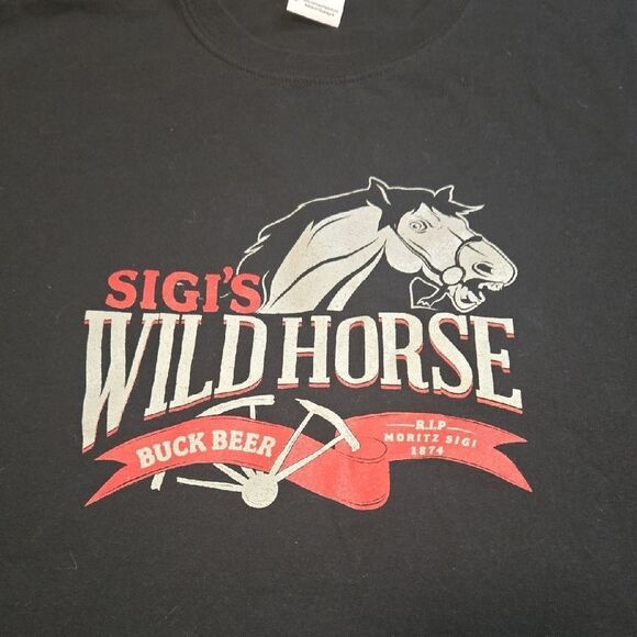 Gildan Black Short Sleeve Tee Sigi's Wild Horse Bucj B - Picture 2 of 5